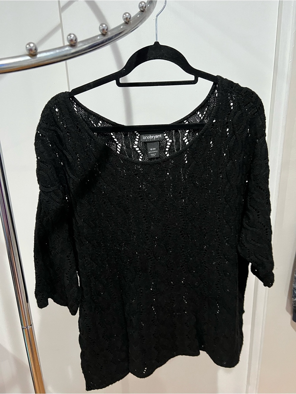Lane Bryant Black Lace Knit Women's sweater